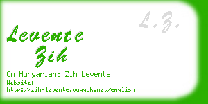 levente zih business card